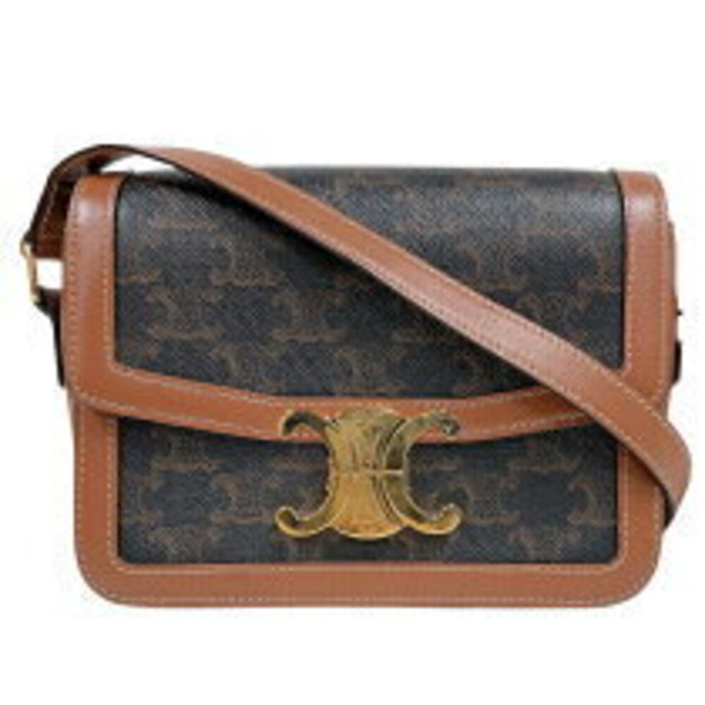 Celine Shoulder Bag Tan Triomphe Canvas Teen - Picture 2 of 11